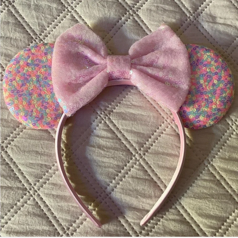 Pink Sequin Bow Headband